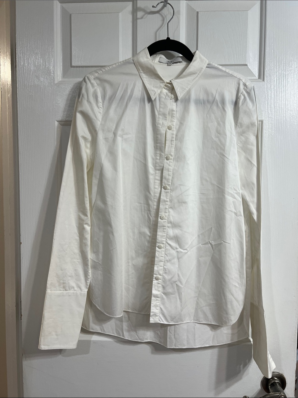 Tibi Cream Classic Button-Up Shirt